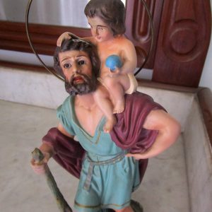Saint christopher with the child jesus on his shoulders